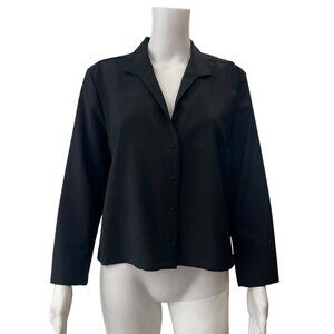 $1050 NWT Jil Sander Black Wool Blouse Top size FR 40/8-10